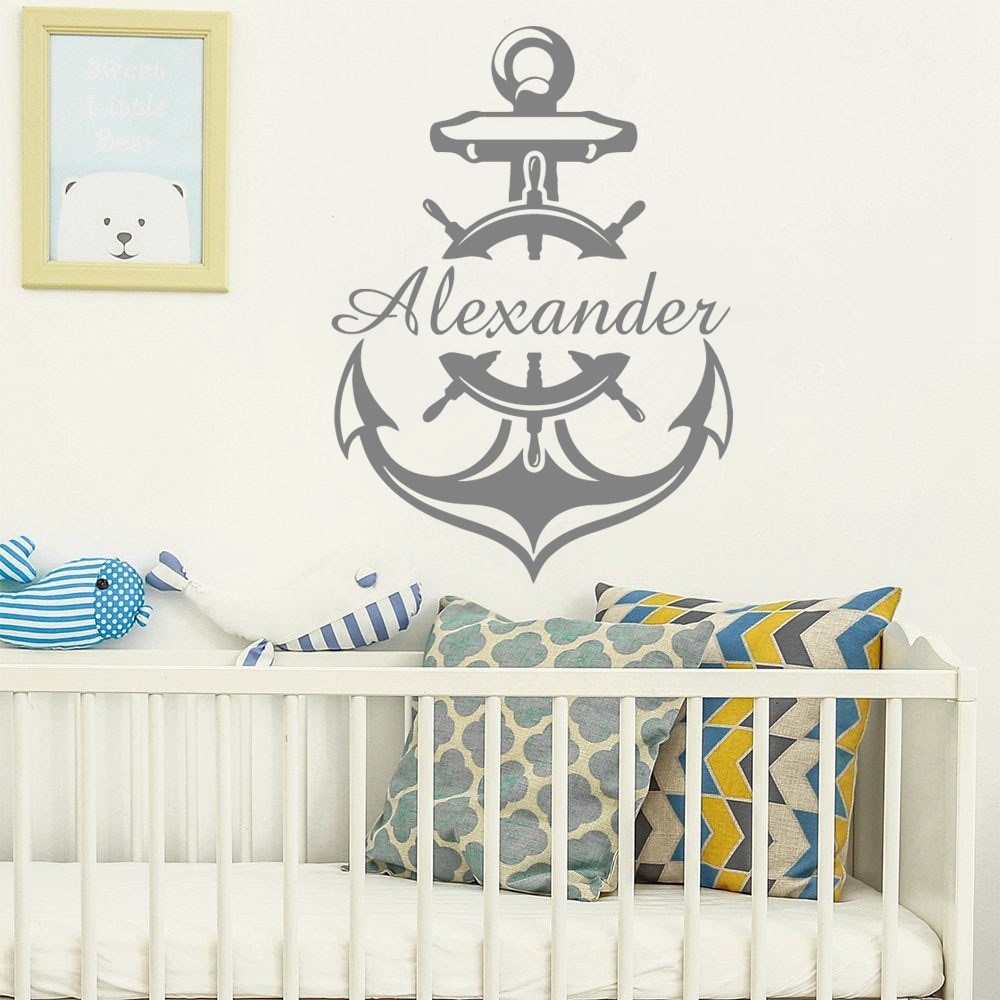 Coustom Name Anchor Vinyl Wall Stickers Wallsticker Decor For Kids Room