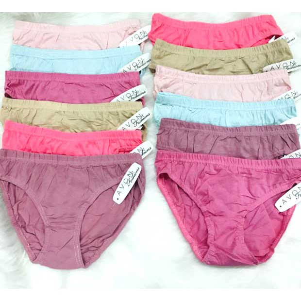 COD new stock cotton plain AVON panty 12pcs ladies underwear | Shopee ...