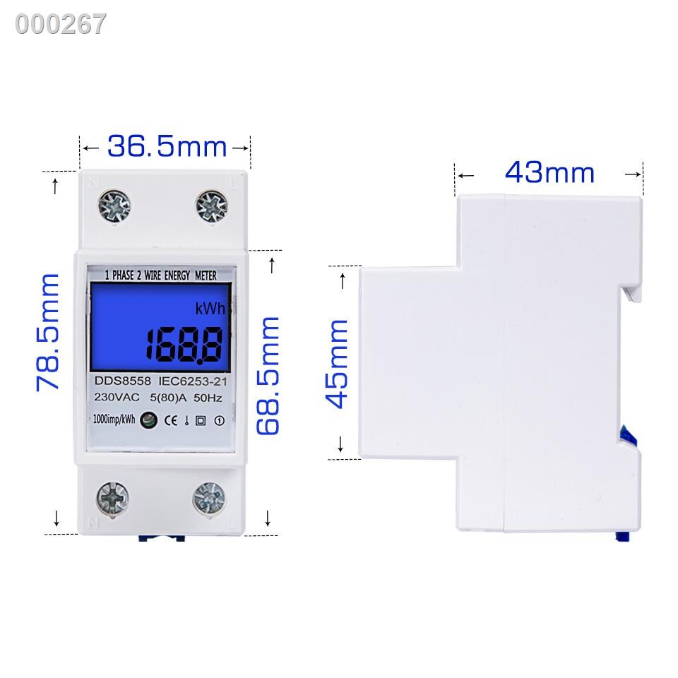 ™230V 5A Digital Energy Meter LCD W/ Backlight Display Kwh Wattmeter