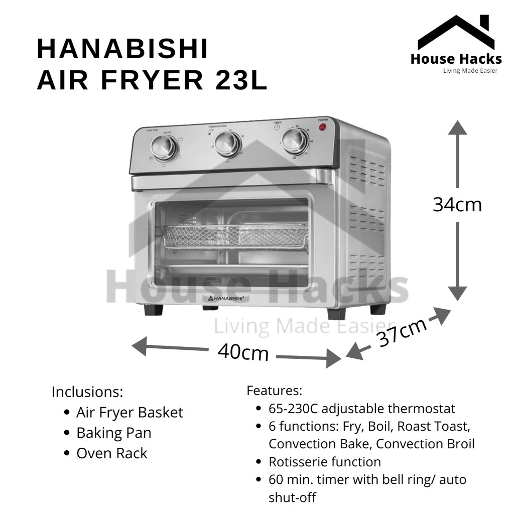 Hanabishi Air Fryer Oven 23L HAFEO 23SS Shopee Philippines