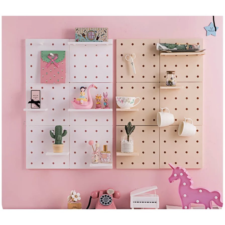 DIY Wall Storage Rack Storage Shelf Organizer Pegboard Nordic Decor ...