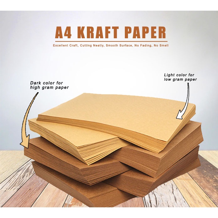 QJOQ.ph A4 KRAFT PAPER/BOARD 70GSM 300 GSM Thick Paperboard