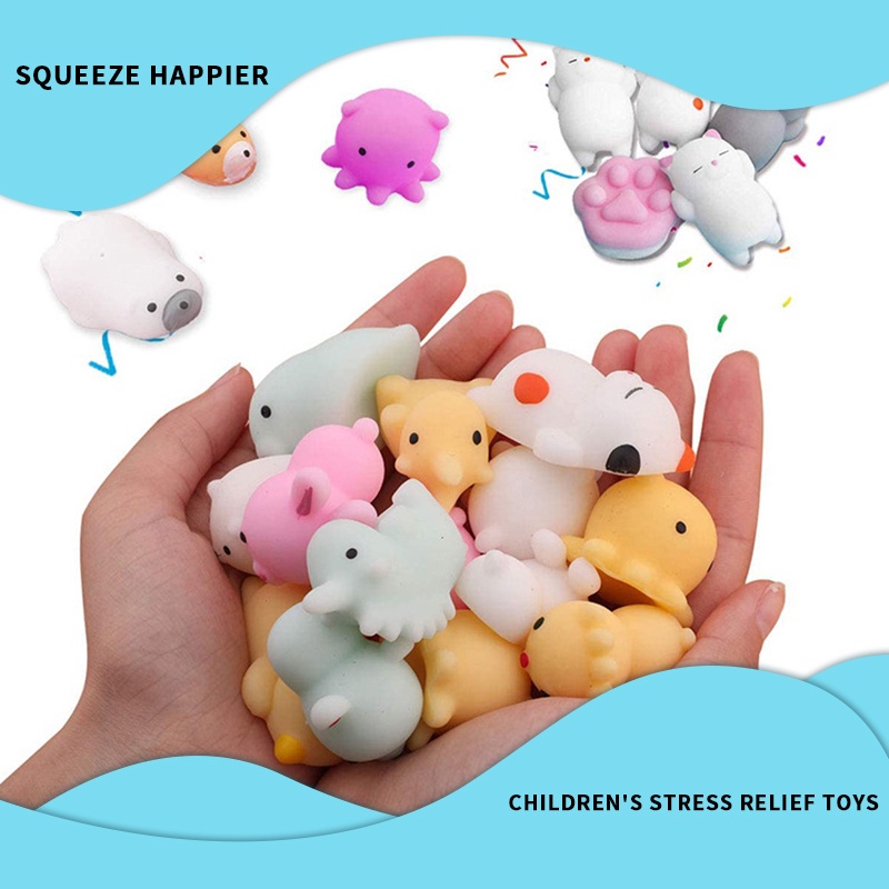 3pcs Squishies Mochi Squishy Toys Party Favors for Kids Mini Kawaii ...