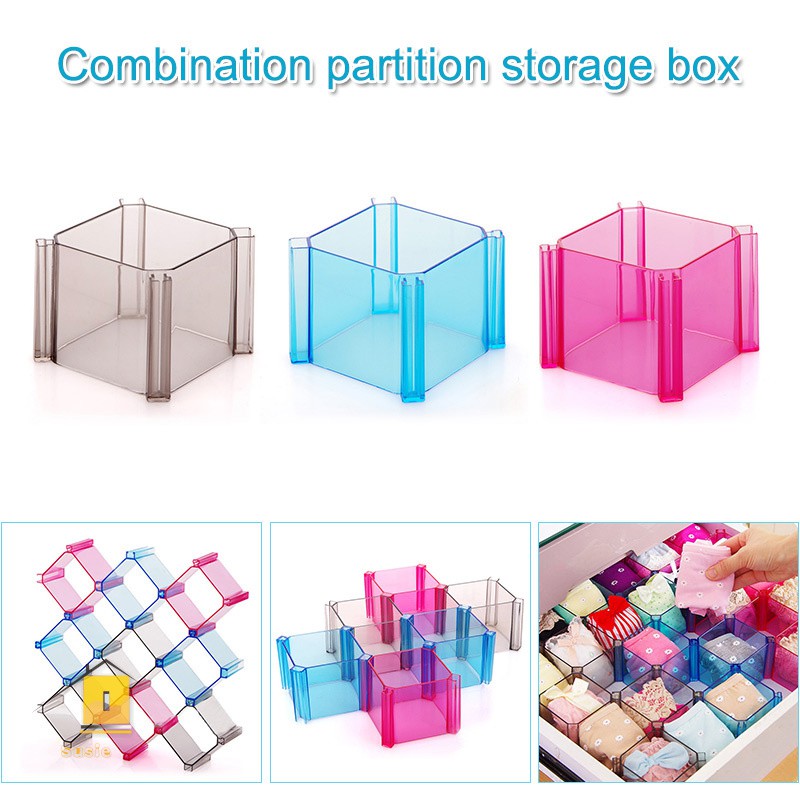 1 Pcs Diy Socks Bras Ties Organizer Closet Drawer Plastic Dividers
