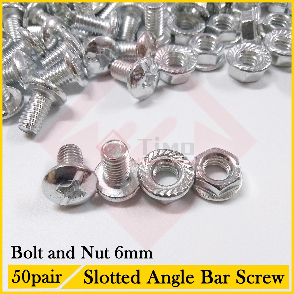 Slotted Angle Bar Screw Bolt and Nut 6mm Cross Screw and Corner Plate ...