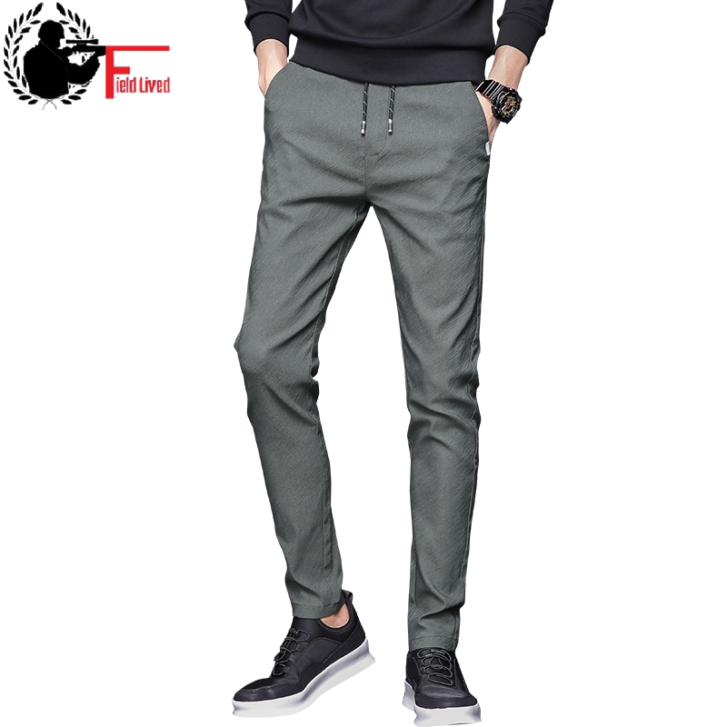 mens slim black chinos