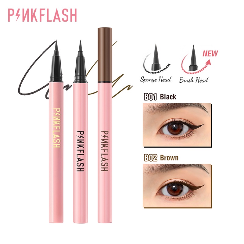 PINKFLASH Liquid Black/Brown Eyeliner Long Wear Quick Dry Smudgeproof