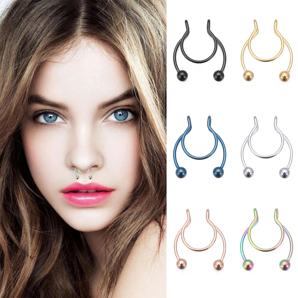 Unisex Fake Nose Piercing Ring Nose Piercing Septum Jewelry Nose Clip Shopee Philippines