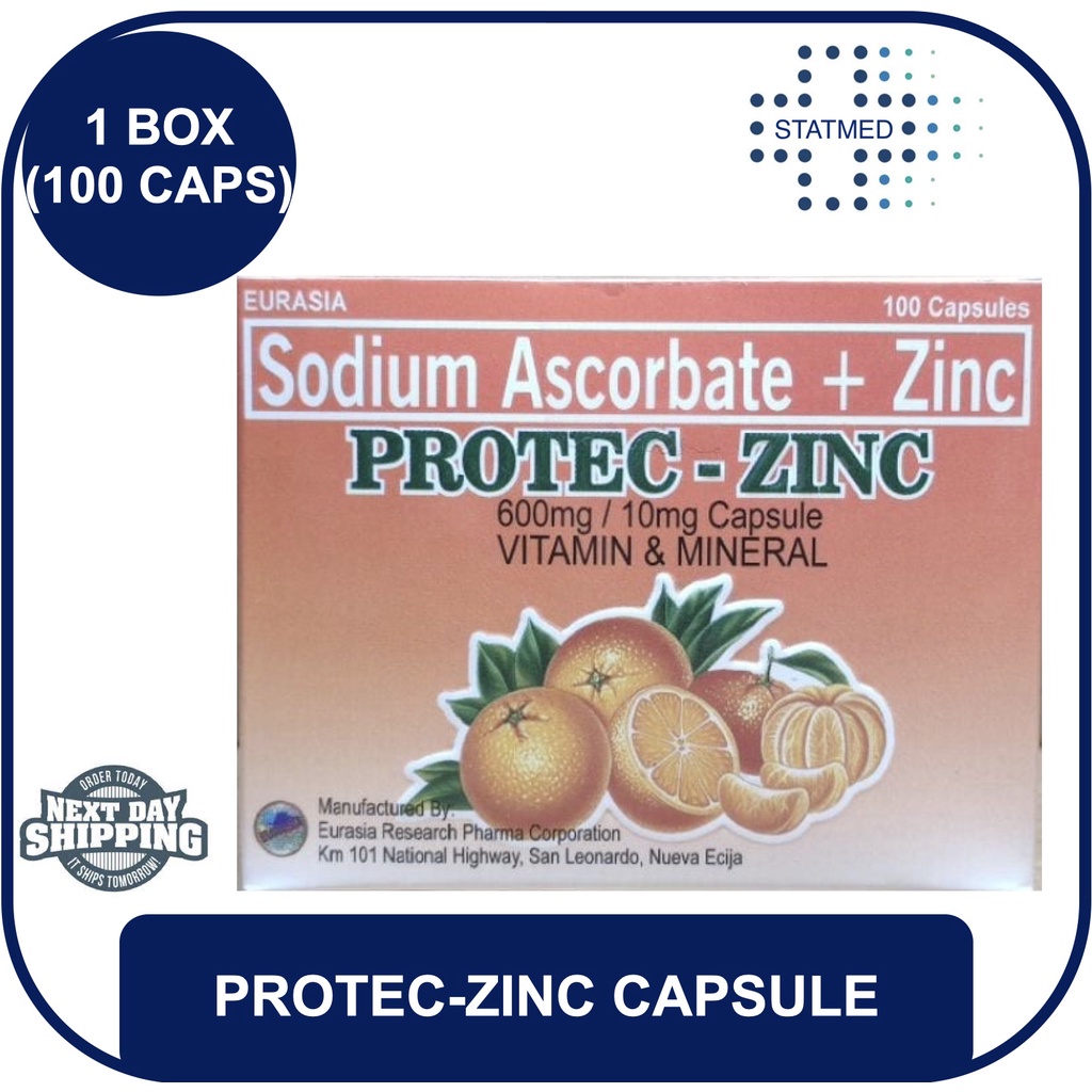 Sodium Ascorbate + Zinc (ProtecZinc / AscorsaphZee) Capsule 1 box[100