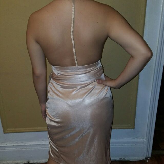 oh polly red silk dress