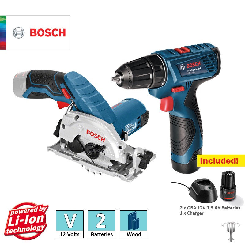 Bosch GKS 12VLi + GSR 120Li Professional 12V Cordless Circular Saw