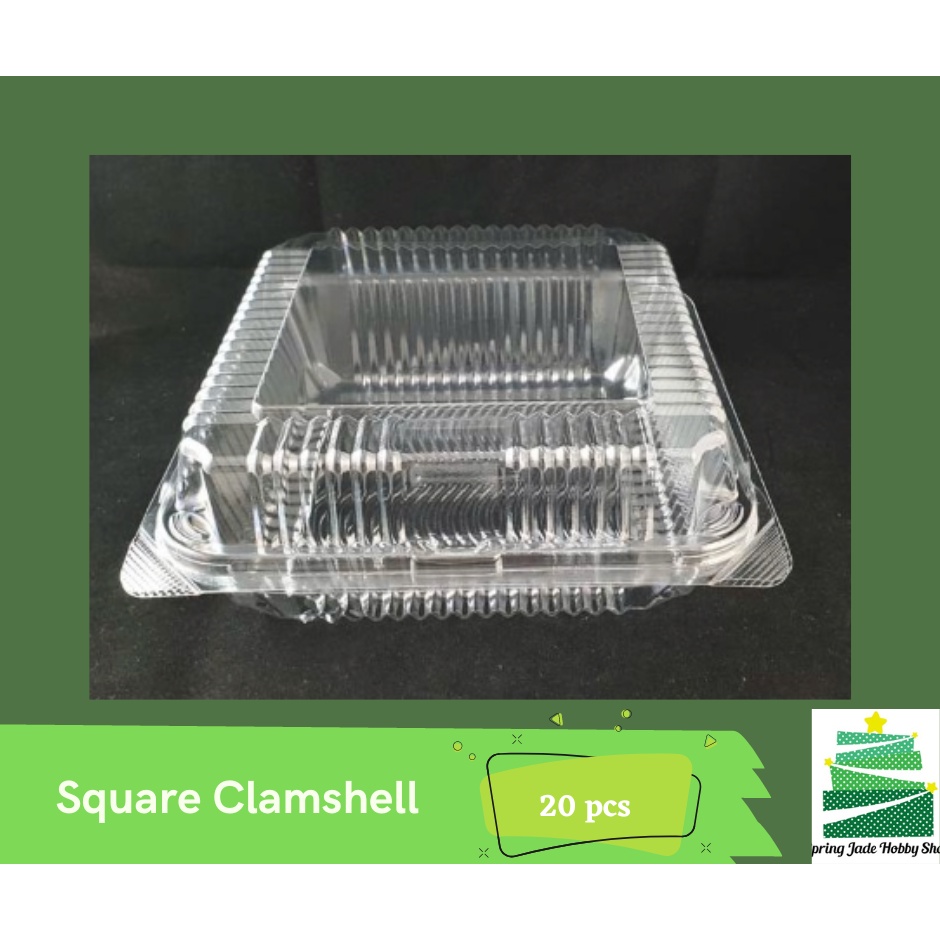 SpringJade Square Clear Plastic Clamshell ContainerC30 OPL300 (20