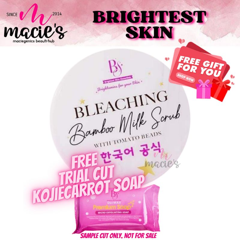 COD Brightest Skin Bamboo Milk Scrub Bleaching Cream 300gms Shopee
