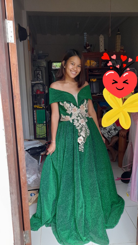 emerald green gown for ninang