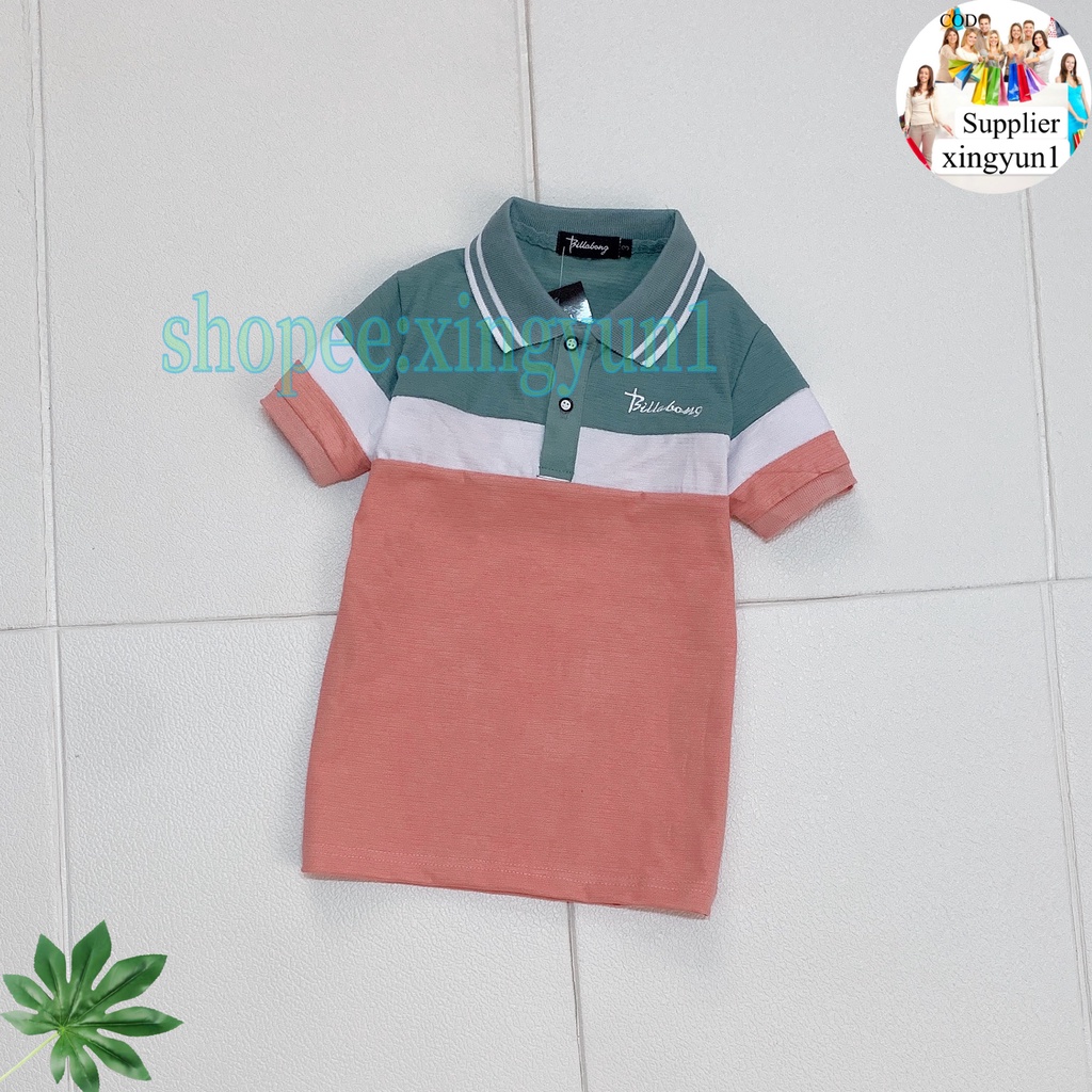 unisex kids polo shirt Tricolor fashion stretch cotton /for 1 year to 14 years/7 colors/DKK