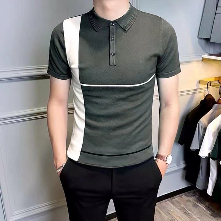 Men's Polo Shirt Slim Fit Short Sleeve Polo | Shopee Philippines