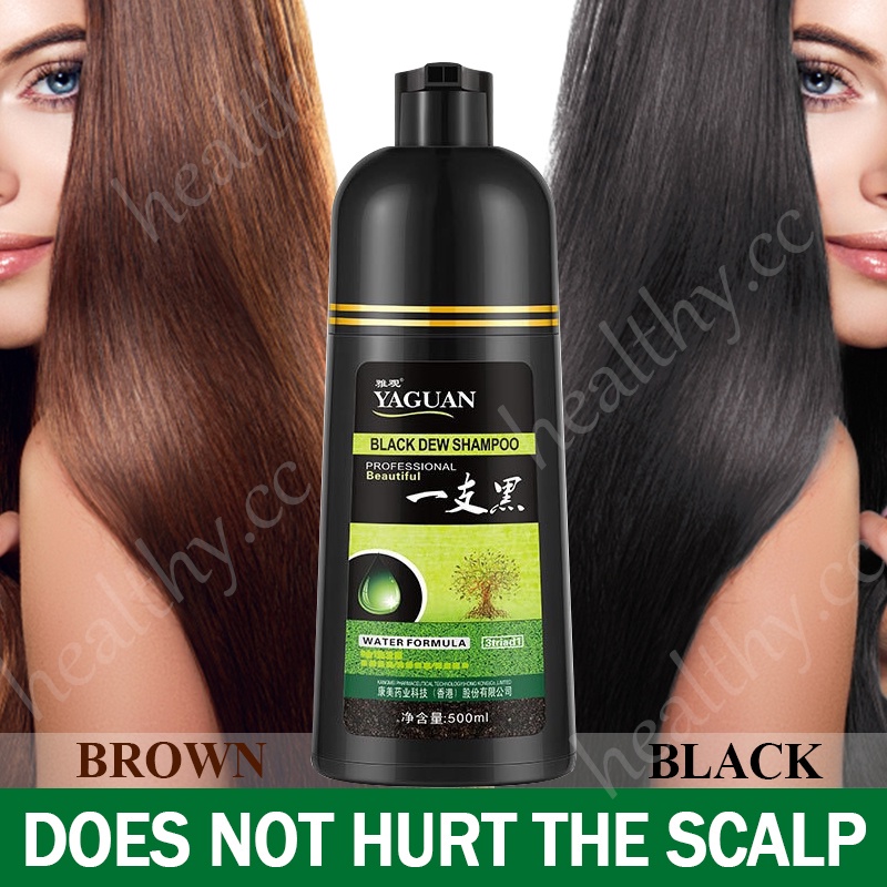 500ML Black/Brown Hair Shampoo Herbal Hair Dye Shampoo Black/Brown Color Shampoo in 5 Minutes