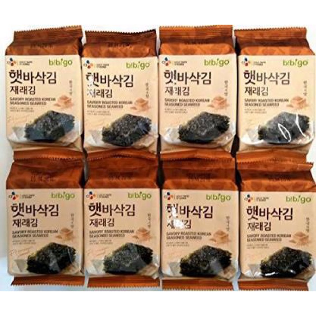 CJ Bibigo Savory Roasted Korean Seasoned Seaweed 5g,8 Pack Shopee