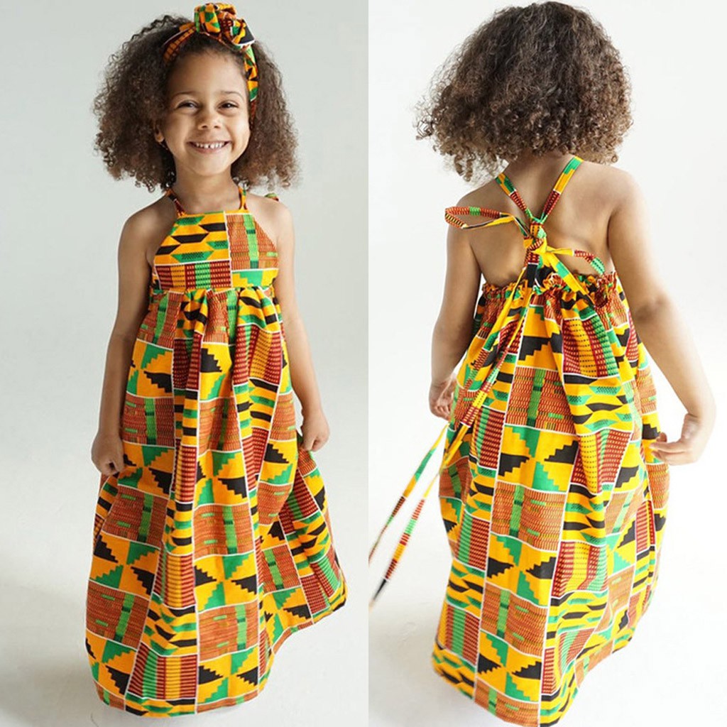 Toddler Baby Girls African Print Off Shoulder Hair Band Princess Casual  Dress | Shopee Philippines