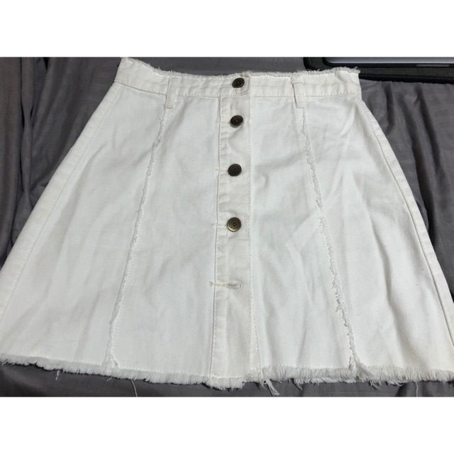 white skirt denim