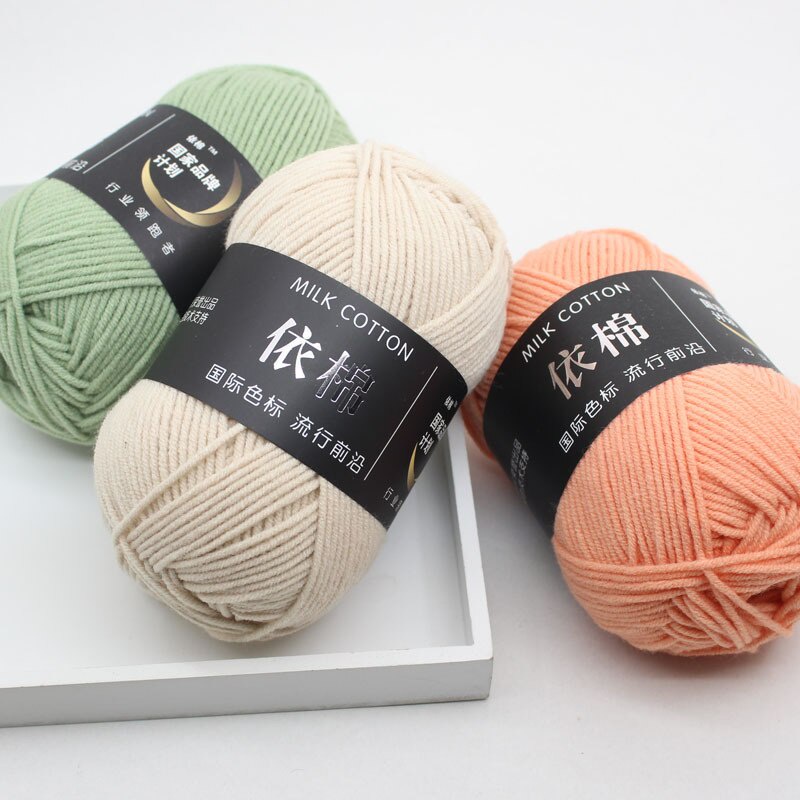 50g 4ply Milk Cotton Hand Knitted Yarn Smooth Milk Fiber Knitting Wool ...