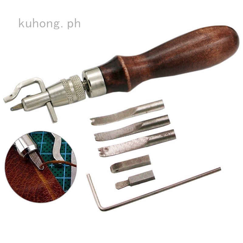 Leather Hool Stitching Groover Creaser Beveller Metal Punch Sewing Tool