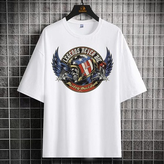 Mashoo korean fashion Round neck Tees Harley-Davidson - USA Graphic Printed t-shirt  oversized tshirt for men women vintage clothes Streetwear tops clothing t shirt #2