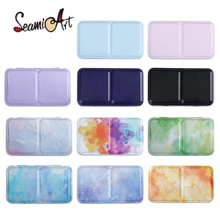 SeamiArt Multi Functional Portable Metal Foldable Painting Box For Watercolor Subpackage Single Solid Watercolor Storage