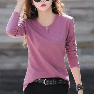 ●COSHOP● Korean Fashion Plus Size Striped Shirt Fashion Casual Loose Tops Long Sleeve T-shirt Baju Lengan Panjang #10
