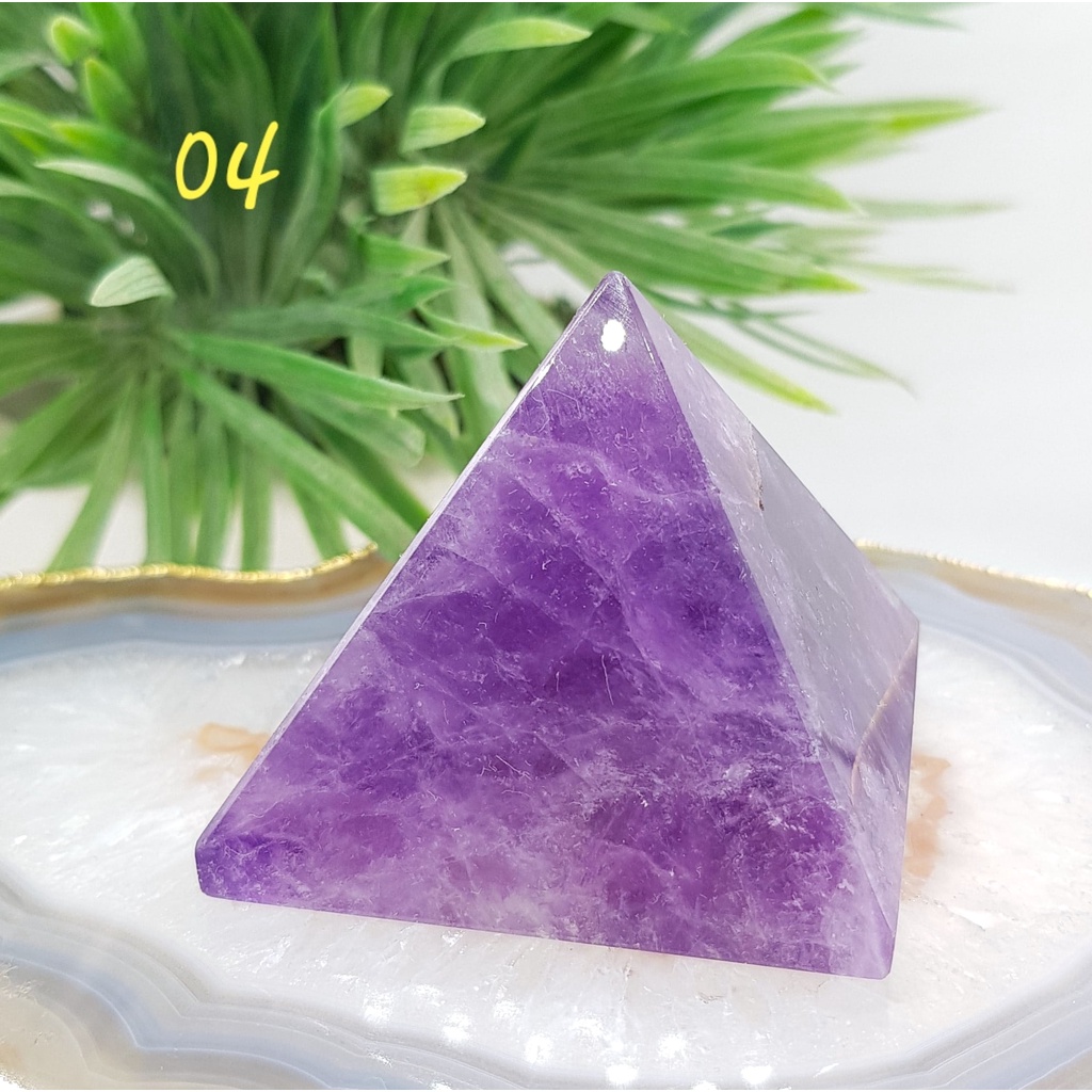 Amethyst Crystal Pyramid Brazilian Amethyst Healing Crystal 4.5cm
