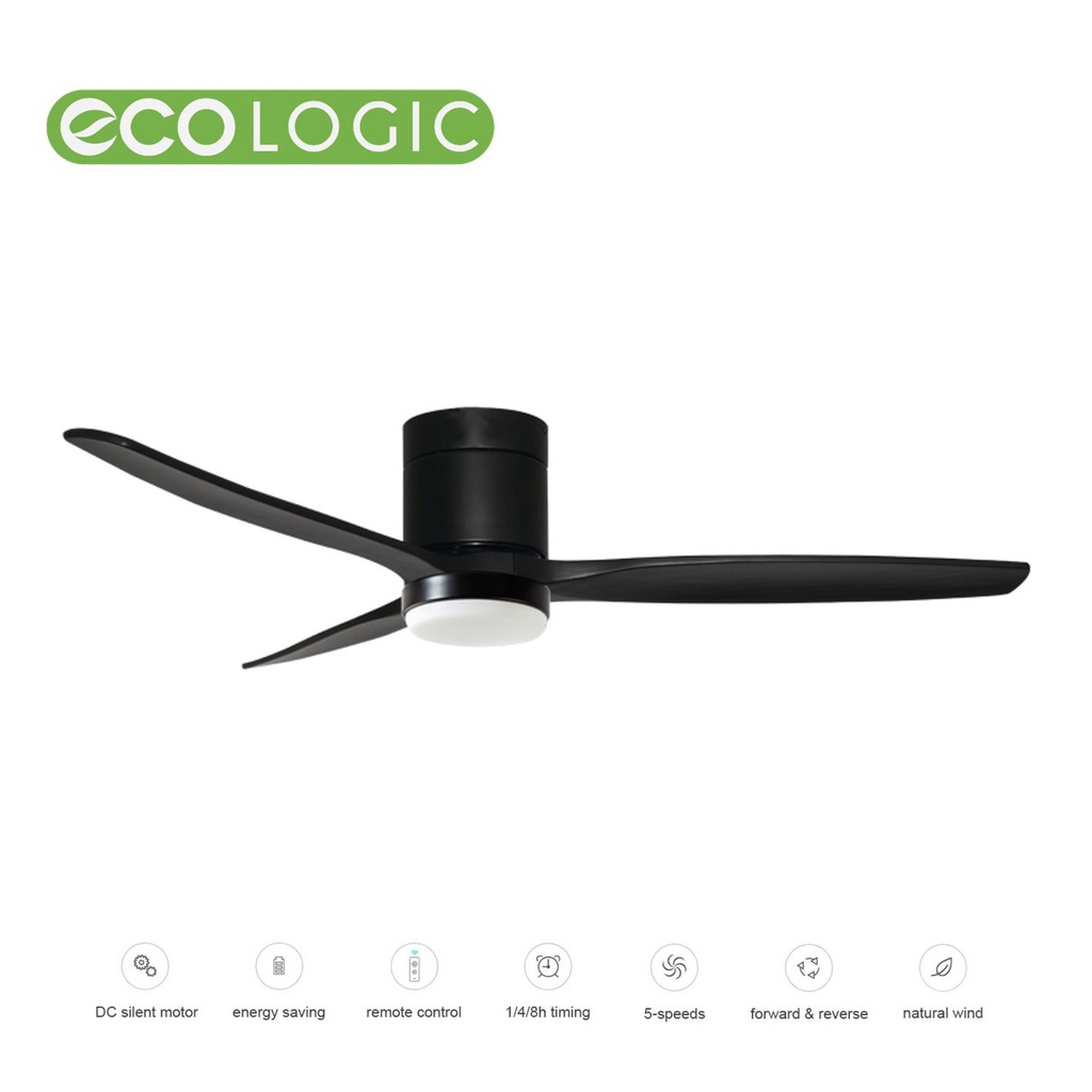 Ecologic DC Inverter Modern Solid Wood Ceiling Fan Light with Remote