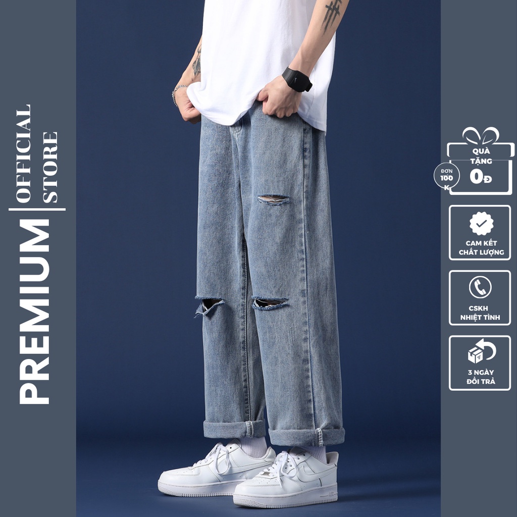 Baggy jeans torn RG-03 pillow, wide Korean style 2022 | Shopee Philippines