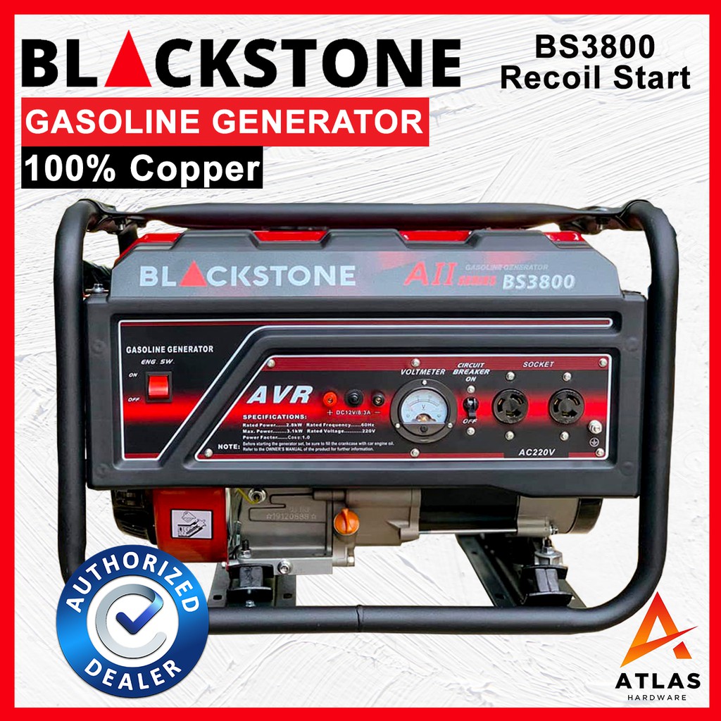 BLACKSTONE Gasoline Generator 4 Stroke BS3800 (Manual Or Recoil Start ...