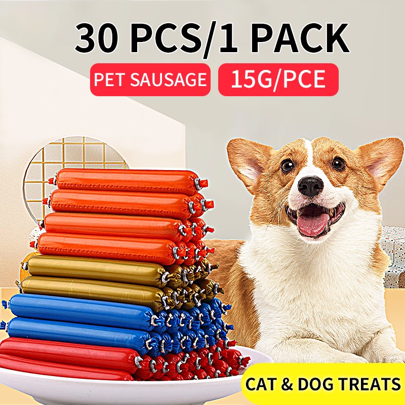 30 Pcs/Bag Pet Sausage Dog Sausage Dog Treats Dog Food Pet Cat Sausage