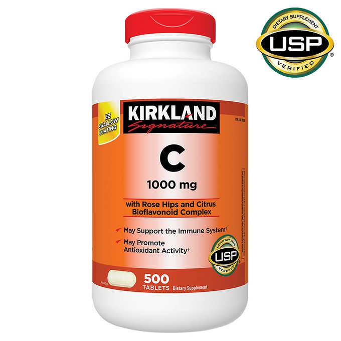 KIRKLAND Vitamin C Costco USA 500 Tabs 1000 mg (EXP. 6/24; 7/24; 8/24 ...