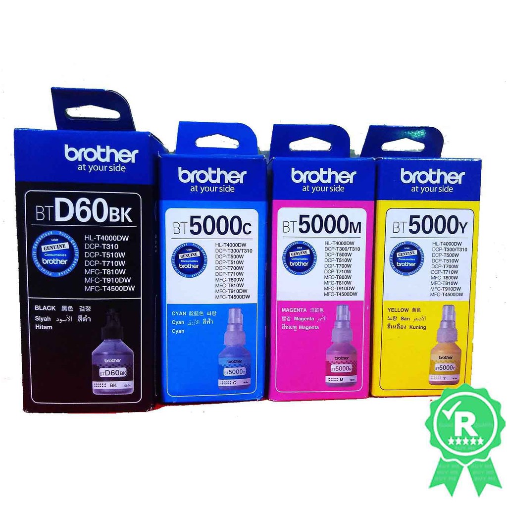 Brother Original Printer Ink BT6000 Black, BTD60BK, BT5000 Cyan