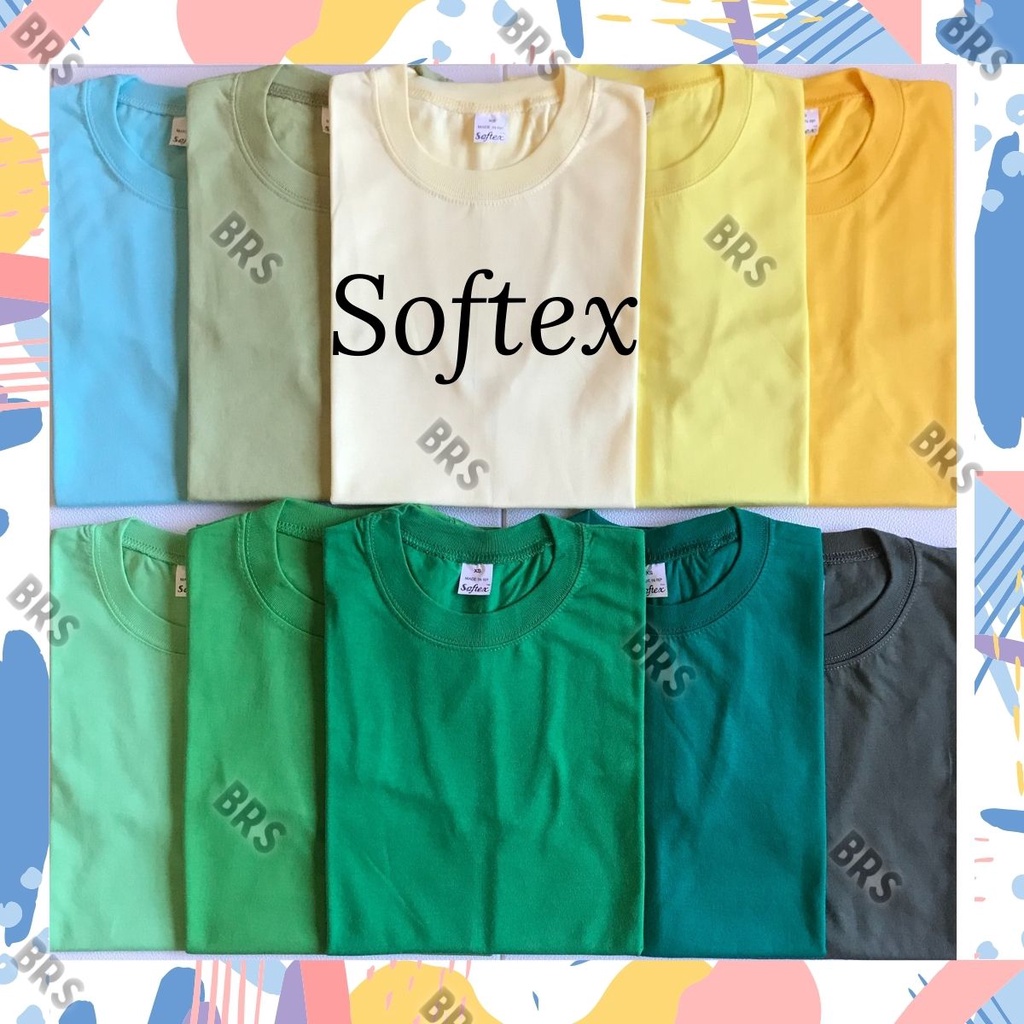 SOFTEX Plain Round Neck Shirt green kiwi fresh yellow gold apple ...
