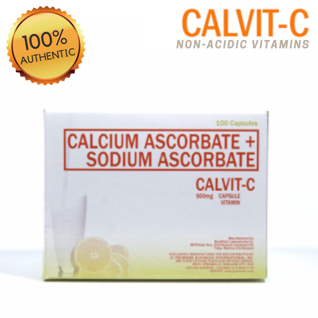 Calvit C Calcium Ascorbate + Sodium Ascorbate Vitamins 100 Capsules
