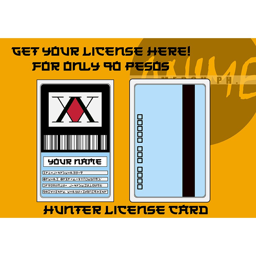 Hunter x Hunter License Card Shopee Philippines