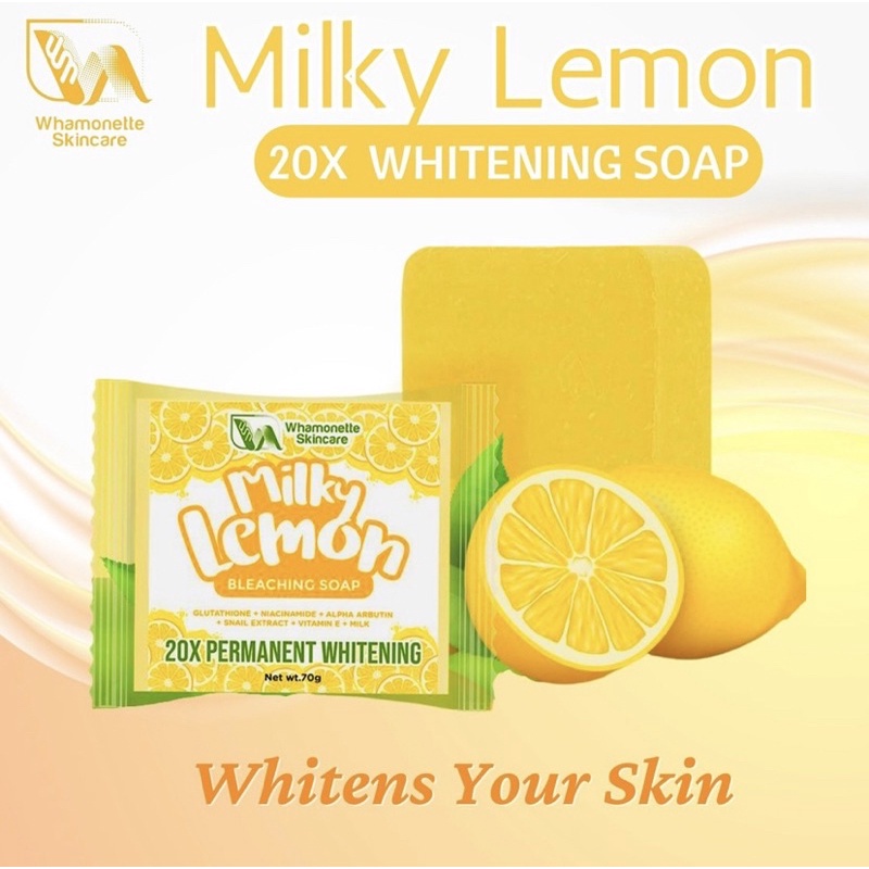 MILKY LEMON Bleaching Soap 20x Whitening by (70g) Shopee