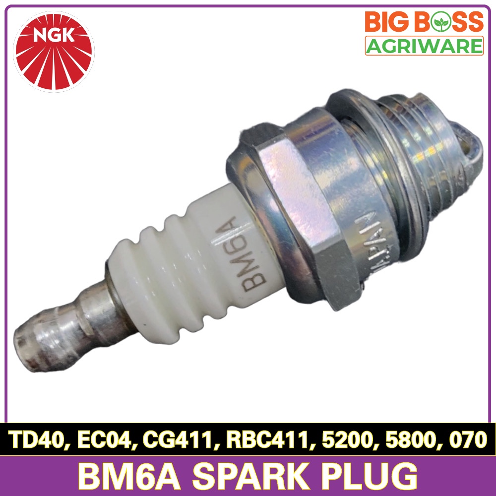 NGK BM6A Spark Plug for 5200 / 5800 / 070 Chainsaws, TD40, EC04, CG411, RBC411 Grasscutter (L7TC