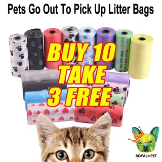 Pet Cat and Dog Poop Bag Degradable Puppy Kitten Feces Pickup Bag Cute Footprint Print