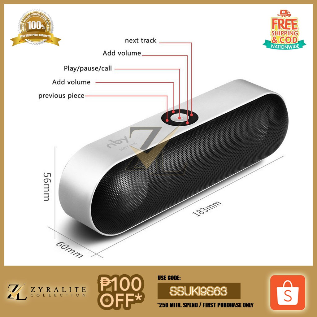 nby 18 bluetooth speaker price