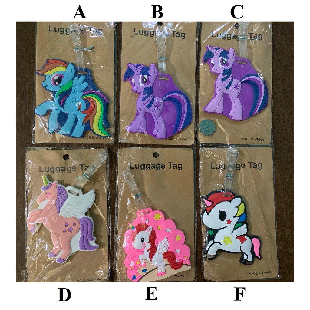 unicorn luggage tag