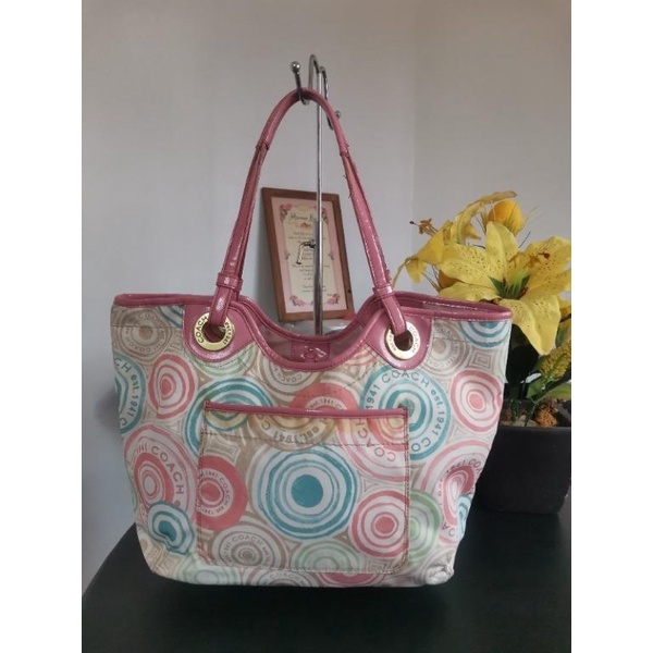 Preloved Original COACH BEACH PRINT TOTE | Shopee Philippines