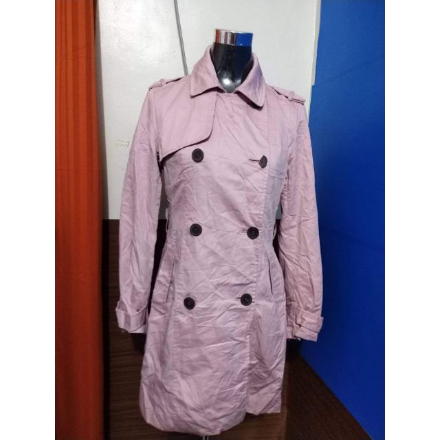 Korean Trench Coat, Pink in color ,stright Cut | Shopee Philippines