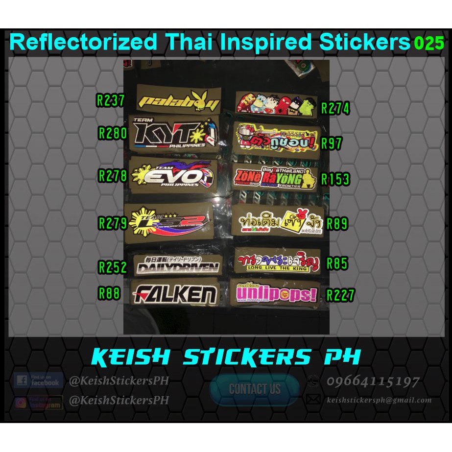 Thai Inspired Reflectorized Stickers-025 | Shopee Philippines