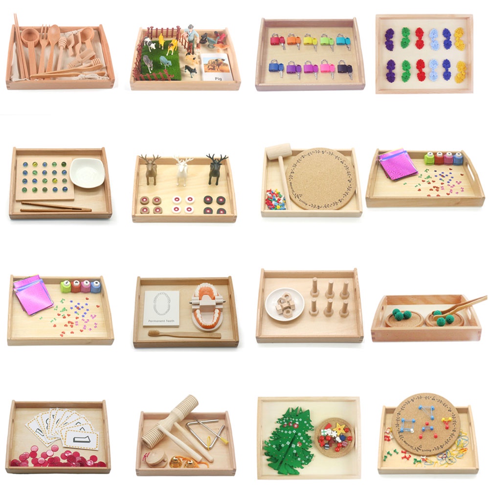 Montessori Practical Life Material Sensory Bin Tools Basic Life Skills