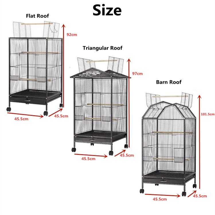 New Large Bird Cage Parrot  Cage Kulungan Ng Ibon with tray  budgerigar Kulungan Ng Loro #3