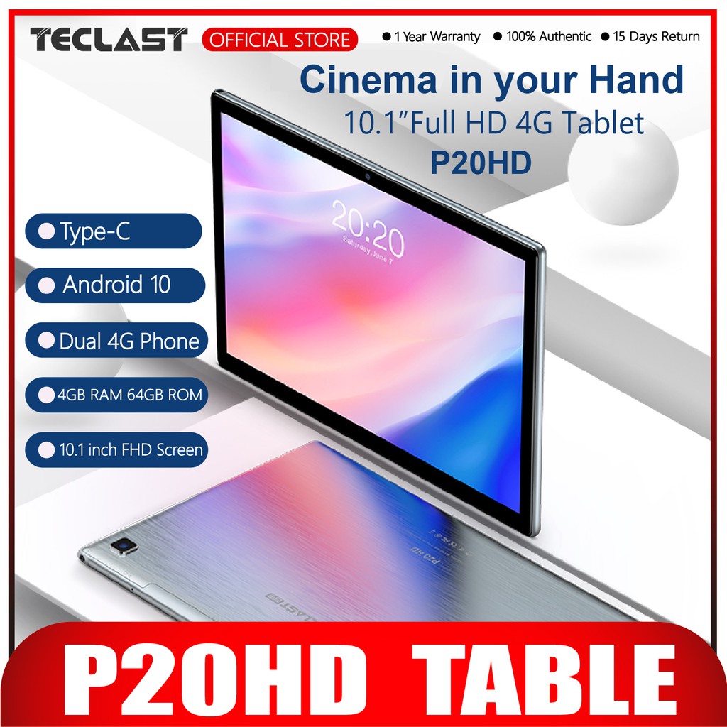 Teclast Phd Tablet Pc 10 1 Inch Fhd Screen 4gb Ram 64gb Rom Dual Sim Card Phablet Android 10 Shopee Philippines